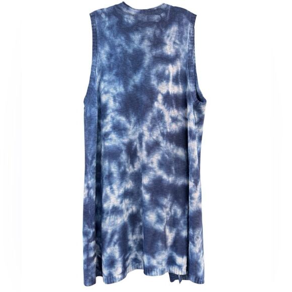 Lauren Michelle Womens Tie Dye 100% Cotton Sleevless Cardigan Tunic Blue Size XL - Picture 2 of 4